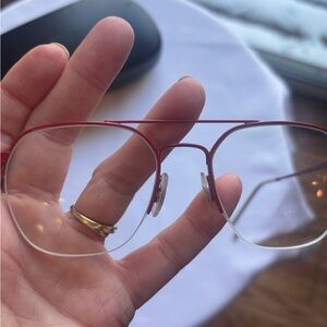 Ray-Ban Red and Clear Glasses